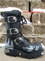 New Rock Boot Boba schwarz / silber