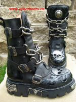 New Rock Boot Luke schwarz / silbern