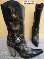 New Rock Westernstiefel Amidala schwarz / gold