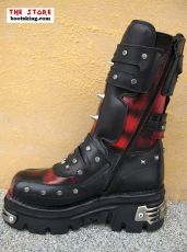 New Rock Boot Orakel schwarz / rot