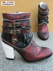 New Rock Westernstiefelette Talitha rot schwarz