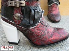 New Rock Westernstiefelette Talitha rot schwarz