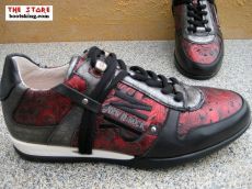 New Rock Schuh Heye schwarz rot silbern