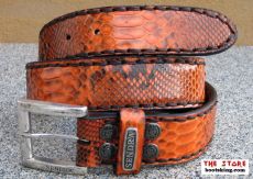 Sendra Grtel aus orangem Python Leder