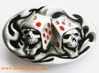 Grtelschnalle Tattoo Skull Dice