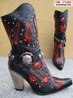 New Rock Westernstiefel Acklins schwarz / rot