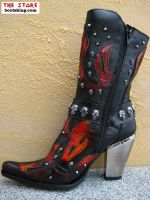 New Rock Westernstiefel Acklins schwarz / rot