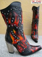 New Rock Westernstiefel Alore schwarz / rot