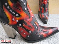 New Rock Westernstiefel Alore schwarz / rot