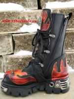 New Rock Boot Morpheus schwarz / rot