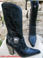 New Rock Westernstiefel Amidala schwarz / schwarz glnzend