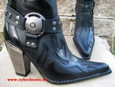 New Rock Westernstiefel Amidala schwarz / schwarz glnzend