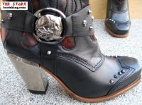 New Rock Westernstiefelette Aurelia schwarz / rot