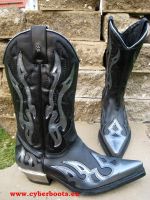 New Rock Westernstiefel Panaka schwarz/silbern